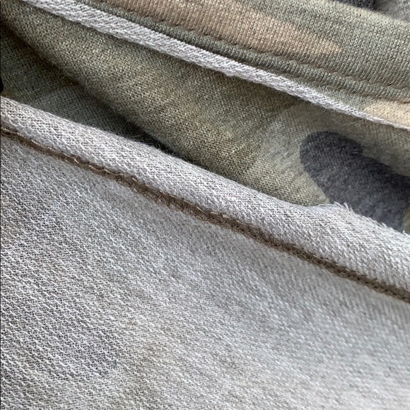 Camouflage Green Open Cross Over Back Design Hoodie Top - Picture 7 of 8